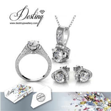 Destiny Jewellery Crystal From Swarovski Eve Set Pendant Ring and Earrings